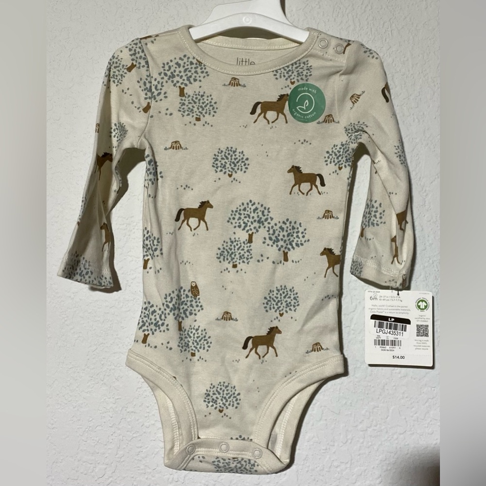 New Baby Wild Horses Cotton Rib Bodysuit